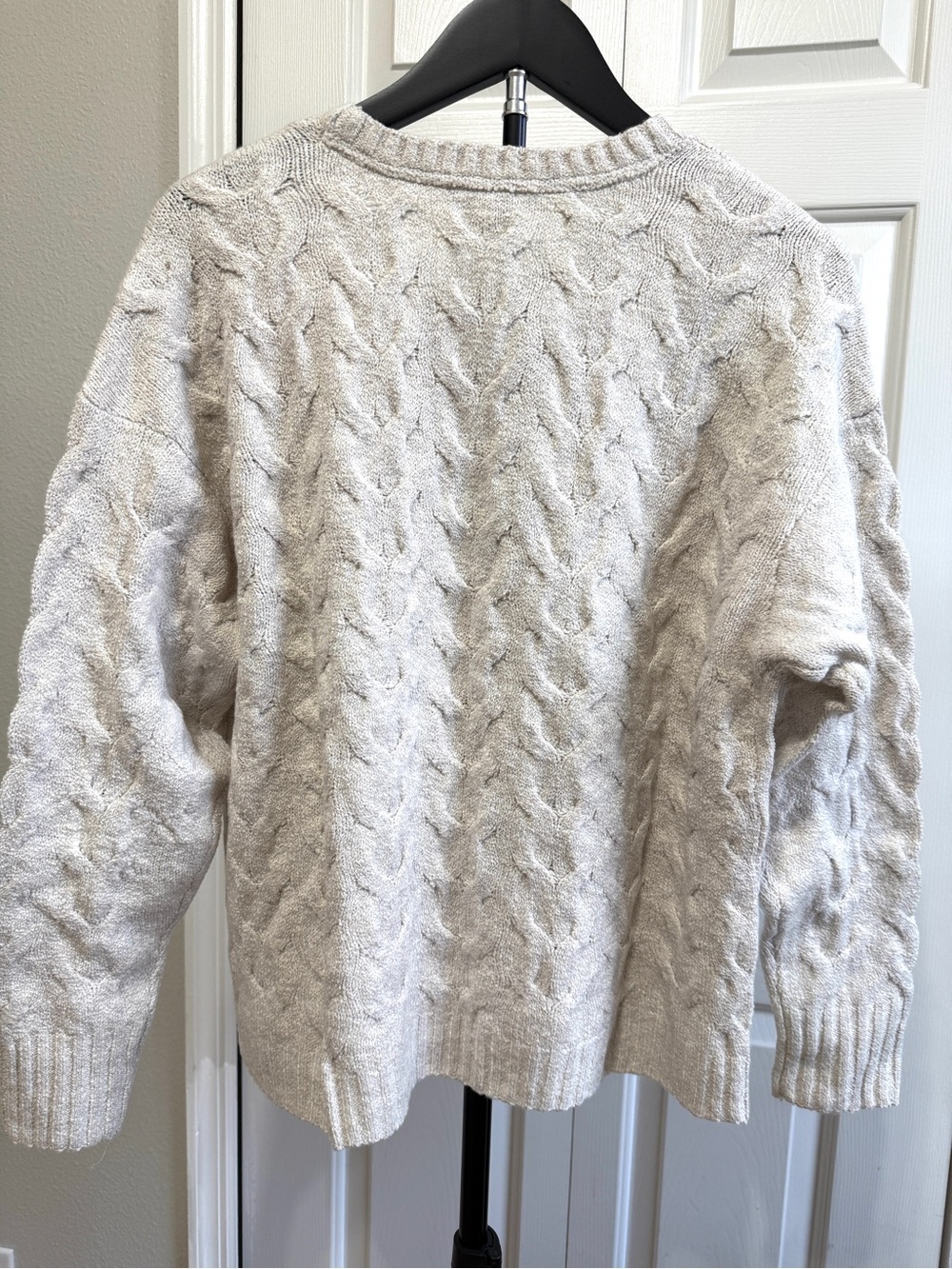 J. Jill Cream Cable-Knit Crew Sweater - Picture 6 of 7